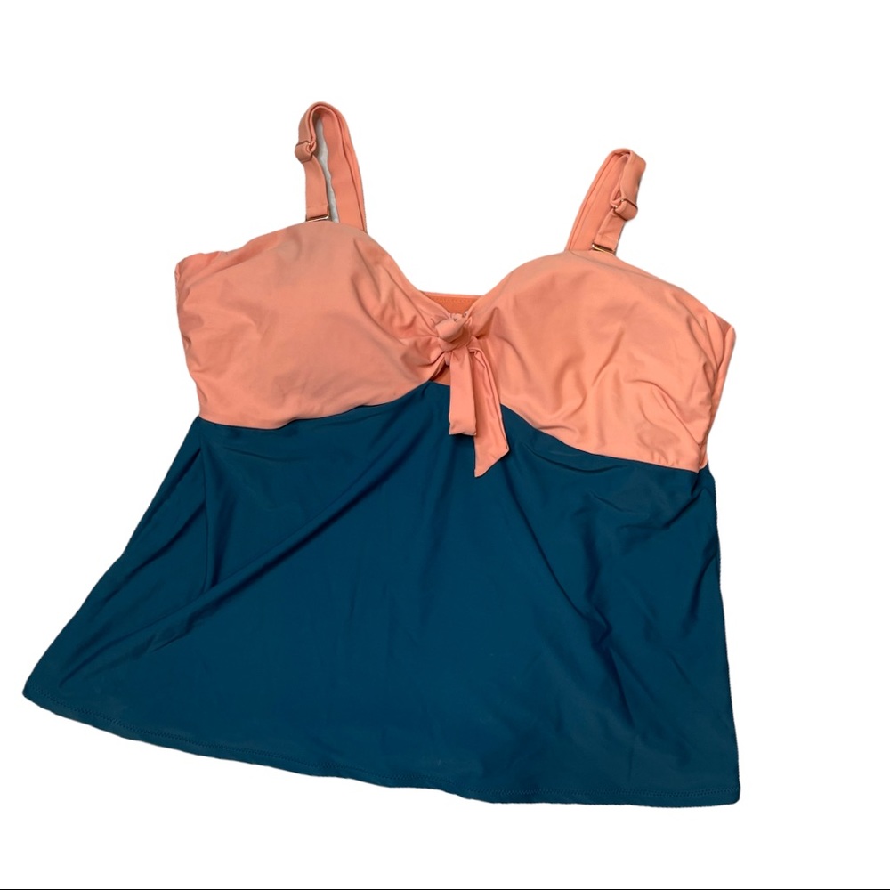 Raisins Curve Color Block Tankini Top Size 24w - image 2